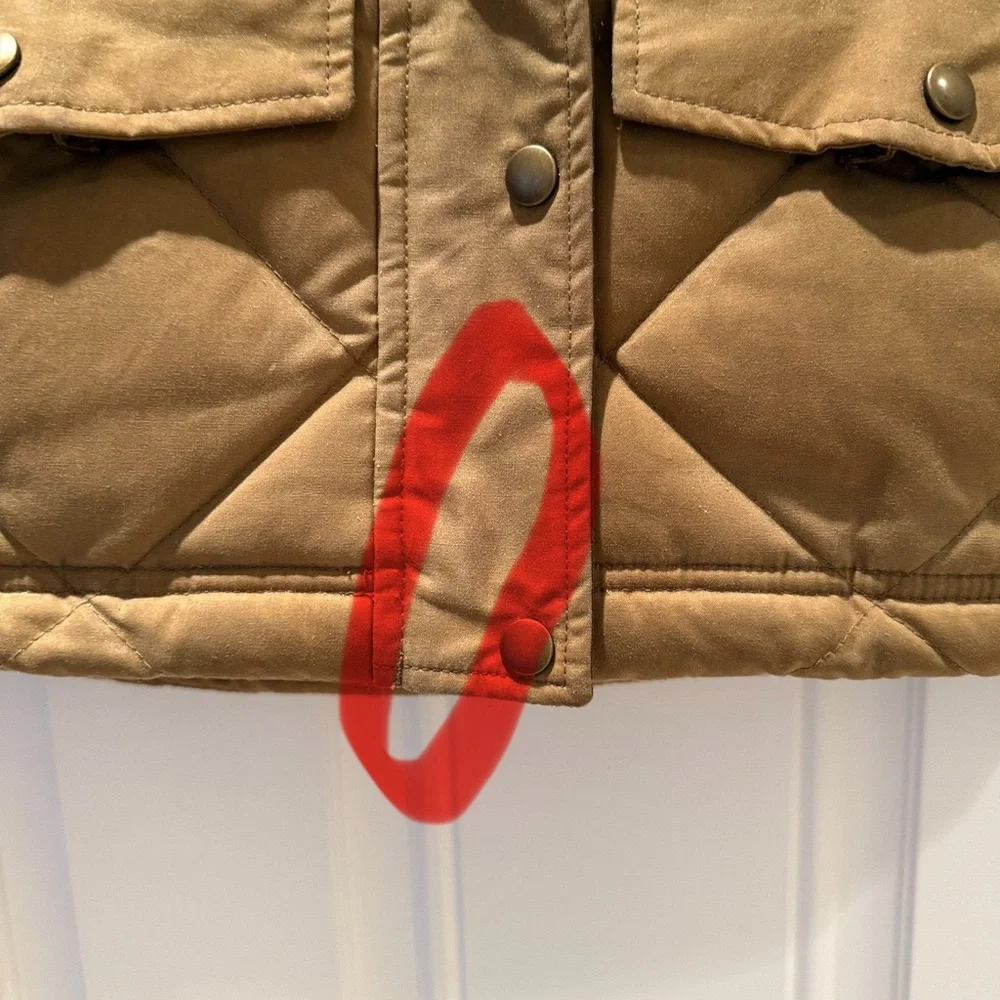 L.L. Bean Golden Brown Waxed Down  Quilted Vest - Picture 11 of 11